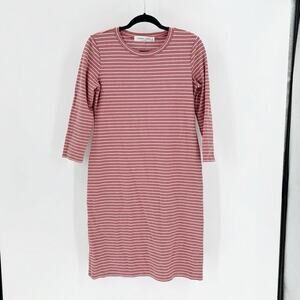 Sonnet James Reese Red White Stripe Knit Play Dress preppy minimalist size M